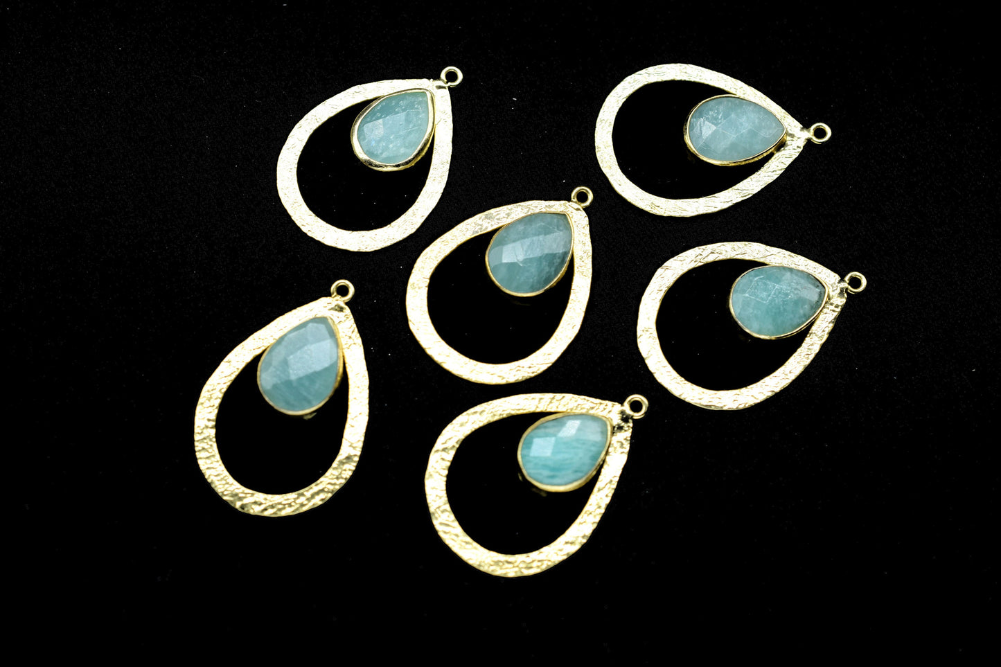 Amazonite Gemstone Pendant/Pear Shape Pendant/Bezel Pendant/Jewelry making Stone/Gold Plated Jewelry/Connector Jewelry/Handmade/Gift
