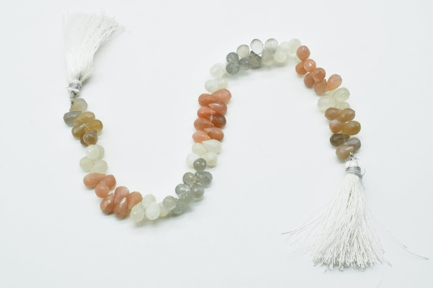 Multi Moonstone Faceted Drops,Multi Moonstone briolette,10''moonstone drops strand,7x10 mm teardrpo faceted beads,jewelry making drops