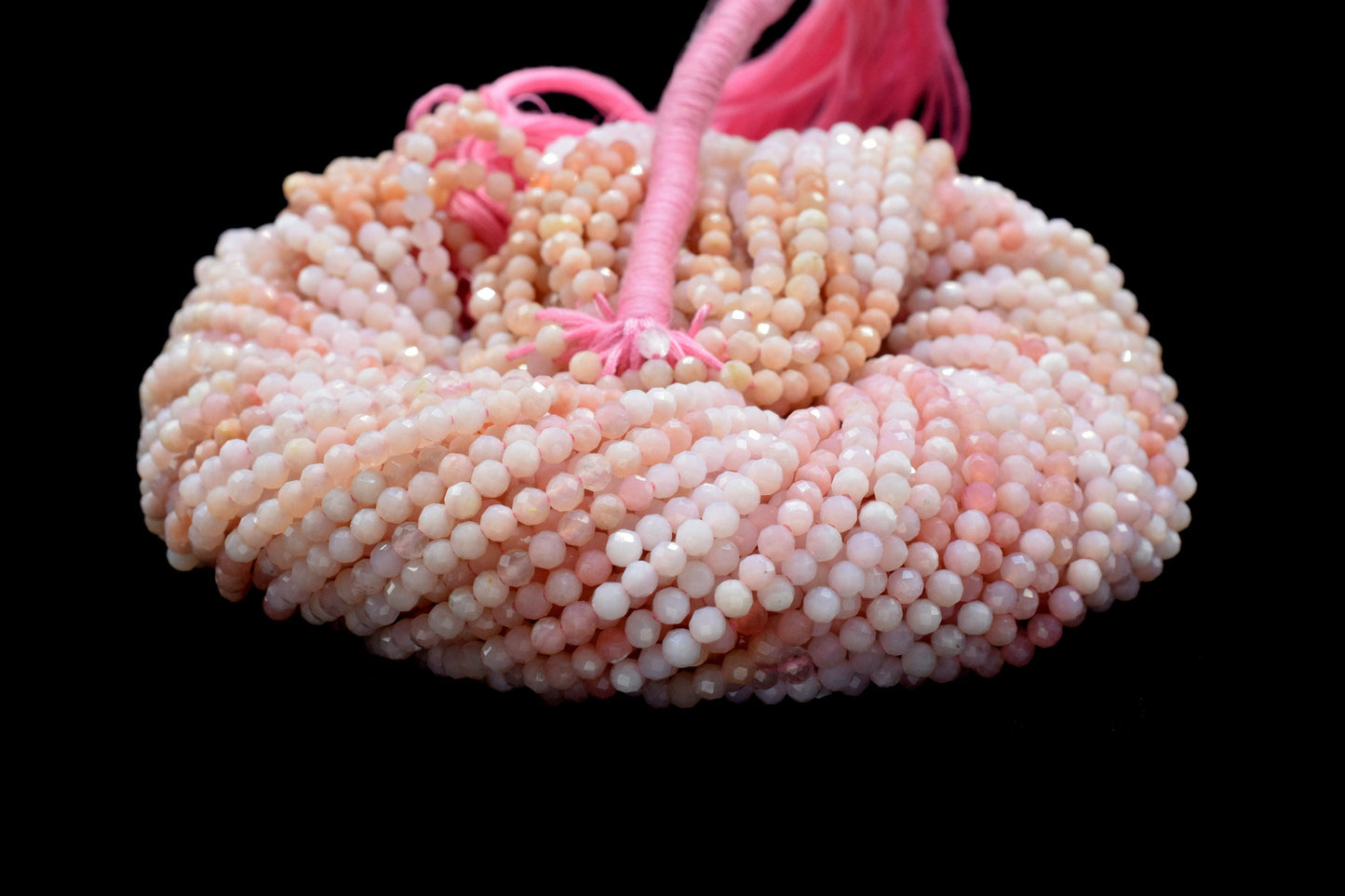 Rose Quartz Faceted Beads,3mm Rondelle,Rose Quartz Shaded Beads Strand,Micro faceted beads,Gemstone Beads Strand,Rose Quartz Beads Jewelry