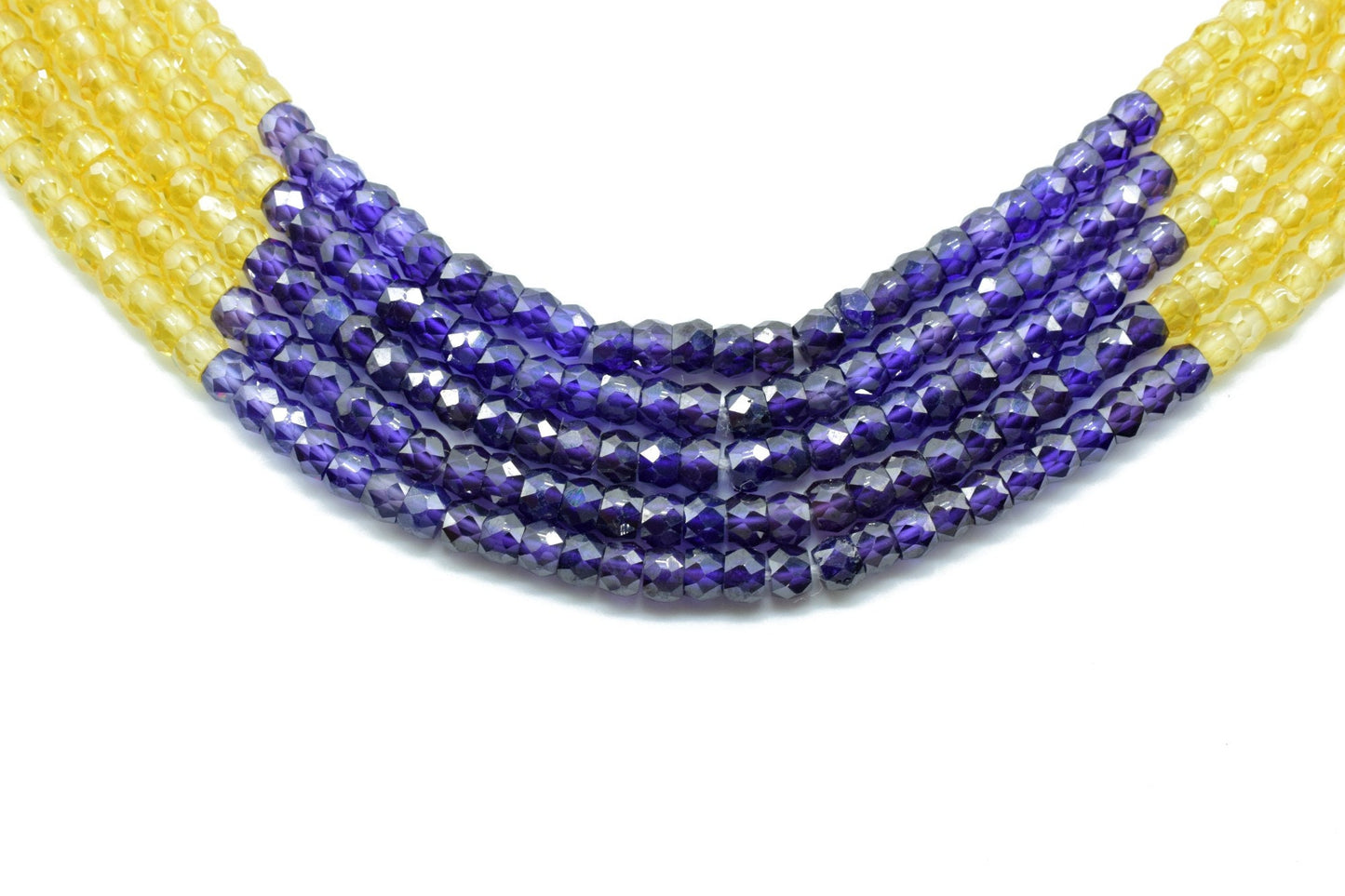 Semi precious stones Necklace,shaded Necklace Faceted 3mm Stone Beads Necklace AAA Quality Zircon 5 Strand Necklace,Natural Precious Zircon