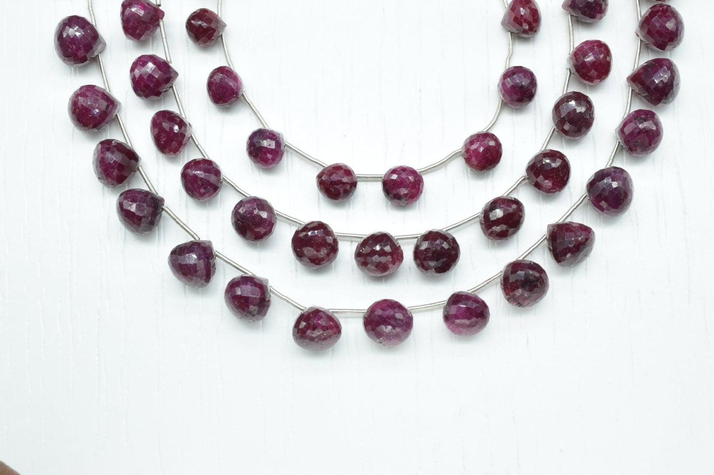 Ruby Drops Shape Briolettes,Ruby Side drilled Briolette,Ruby Jewelry making supplies,craft supplies,Ruby Briolette strand,Ruby beads