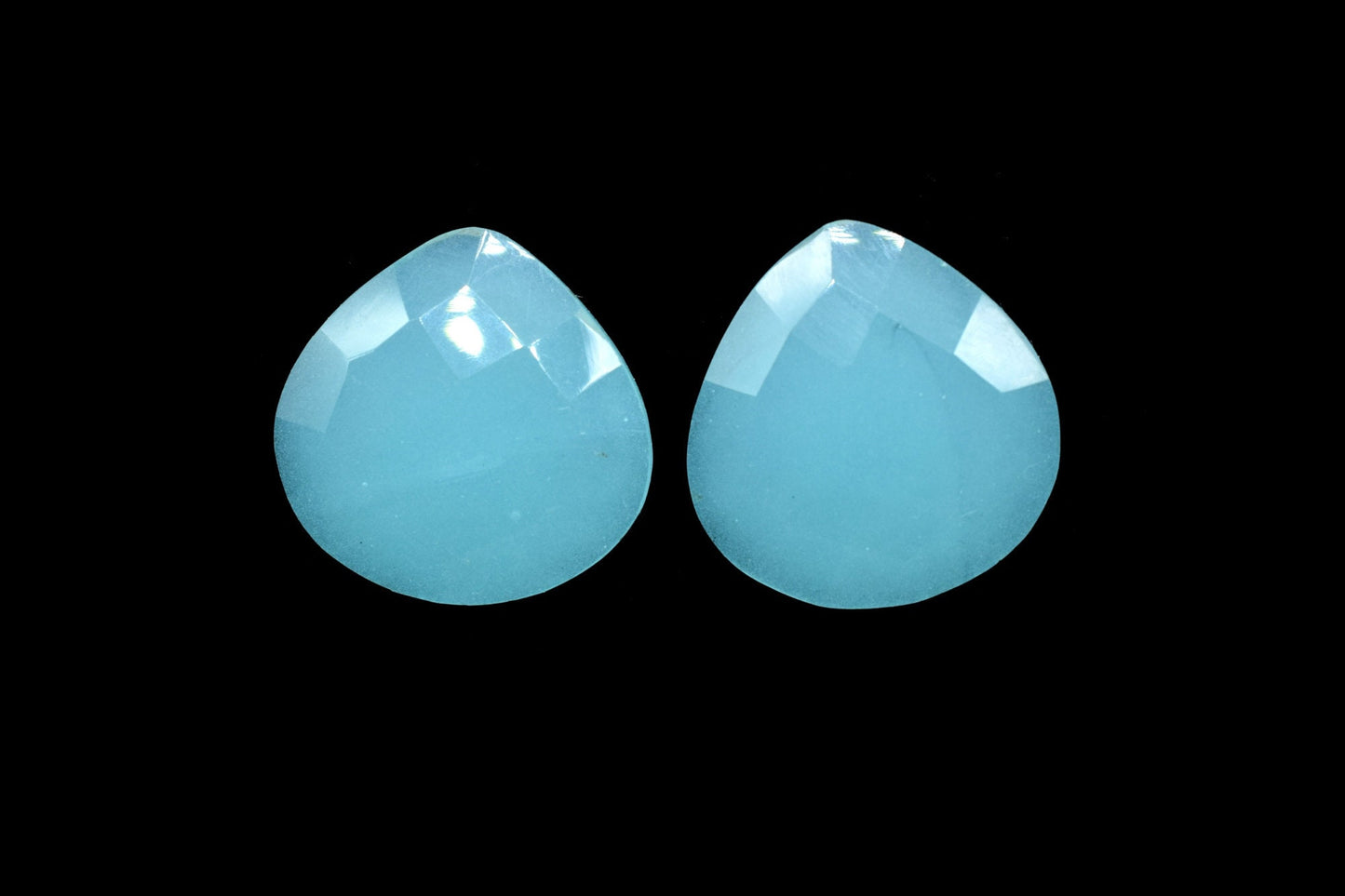 Aqua Chalcedony 20mm Faceted Heart Shape Beads,Aqua Chalcedony Briolettes,Heart Shape Briolette,Gemstone In low Price,Aqua Beads for jewelry
