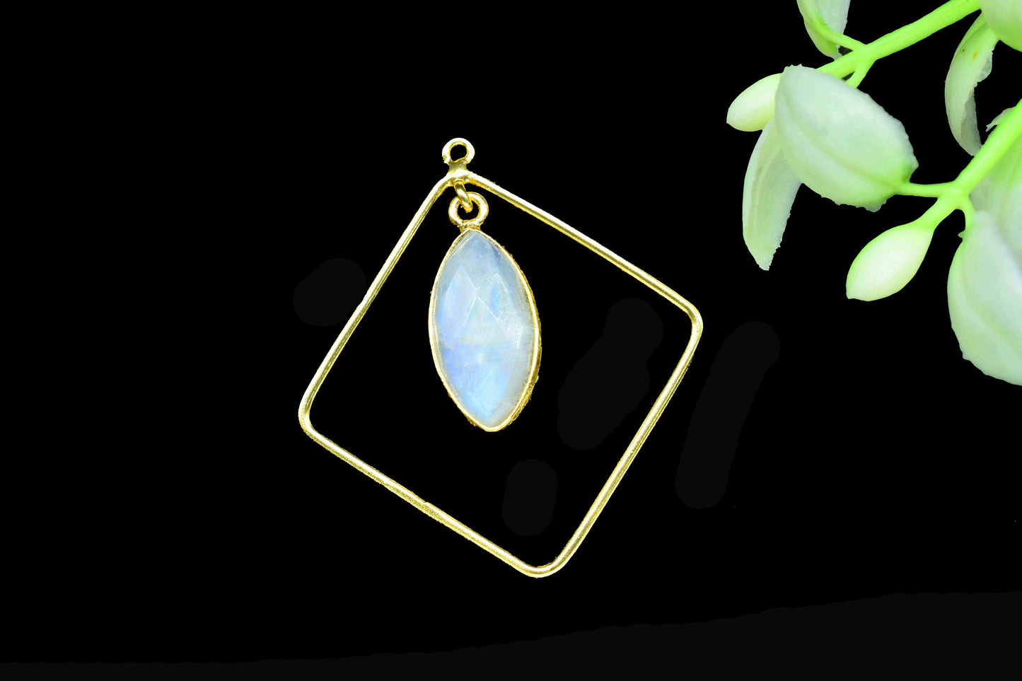 Marquise Bezel Pendant,Finding Square Components,Gemstone Square Component,Handmade Pendant Jewelry,Beads Dangle Earring,Station Link Supply