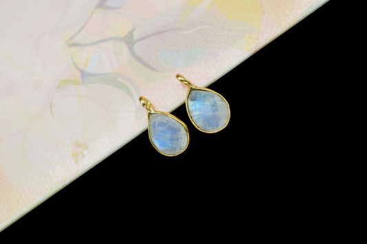 Moonstone 6x8mm Pear Shape Earring Connector,Moonstone connector Earrings Jewelry,Teardrop Connector,Jewelry Finding,Jewelry Craft Supplie