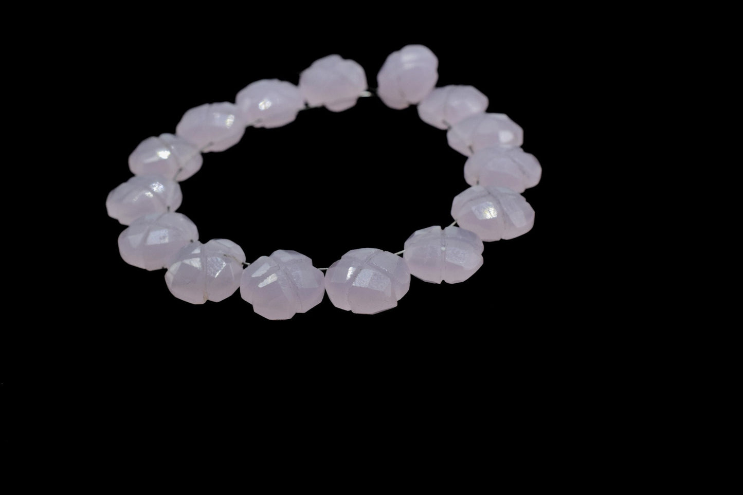 Pink chalcedony 10mm Faceted Briolette,Gemstone,Hand Carved Briolette,Carving Pink Gemstone Faceted Carved stones,carving gemstones