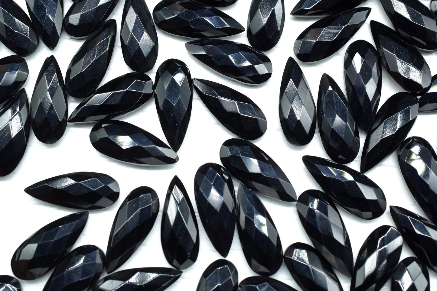 Black Onyx 8X20mm Faceted Teardrop Beads,Black Onyx Gemstone Faceted Beads,Onyx Faceted Pear Bead,jewelry making Beads,Black Onyx Briolettes