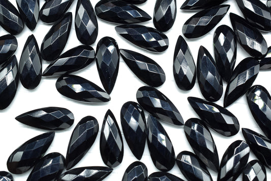 Black Onyx 8X20mm Faceted Teardrop Beads,Black Onyx Gemstone Faceted Beads,Onyx Faceted Pear Bead,jewelry making Beads,Black Onyx Briolettes