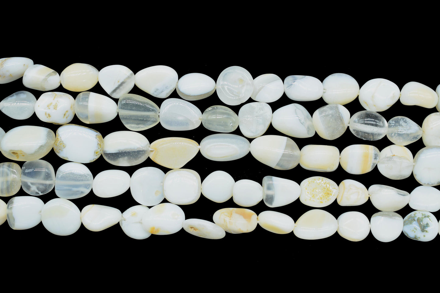 Natural Gemstone Nuggets Beads/Smooth Beads/Jewelry Making Craft/White Boulder Opal Nuggets Beads/Handmade Jewelry/Jewelry Component/Gift