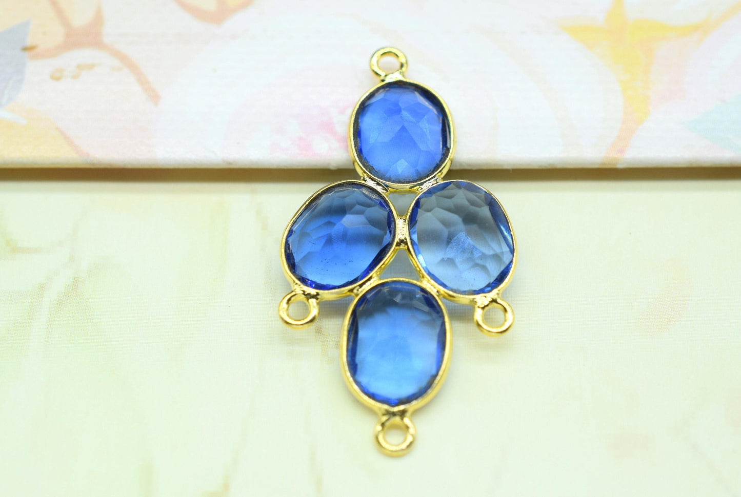 Blue Topaz Component/Earring Components/Blue Topaz Earring Component/Gemstone Pendant/Jewelery Making Supplies/Dangle Earring Component