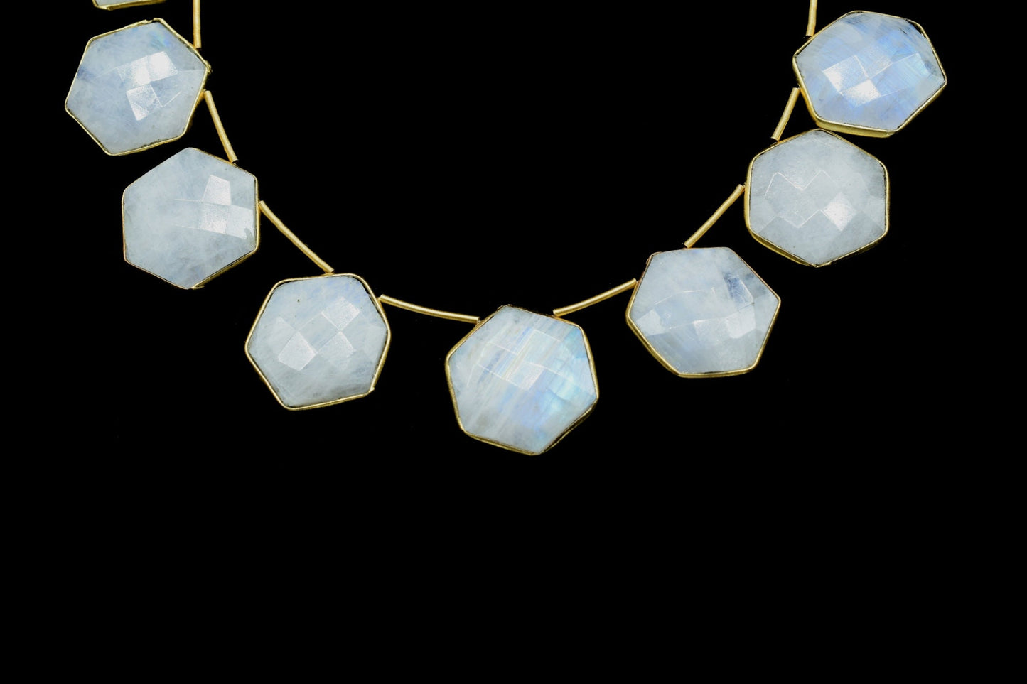 Moonstone 15mm Hexagon shape charms 11 pieces strand pack,Moonstone side drilled charms, bezel,Gemstone Hexagonal Charm,Moonstone Jewelry
