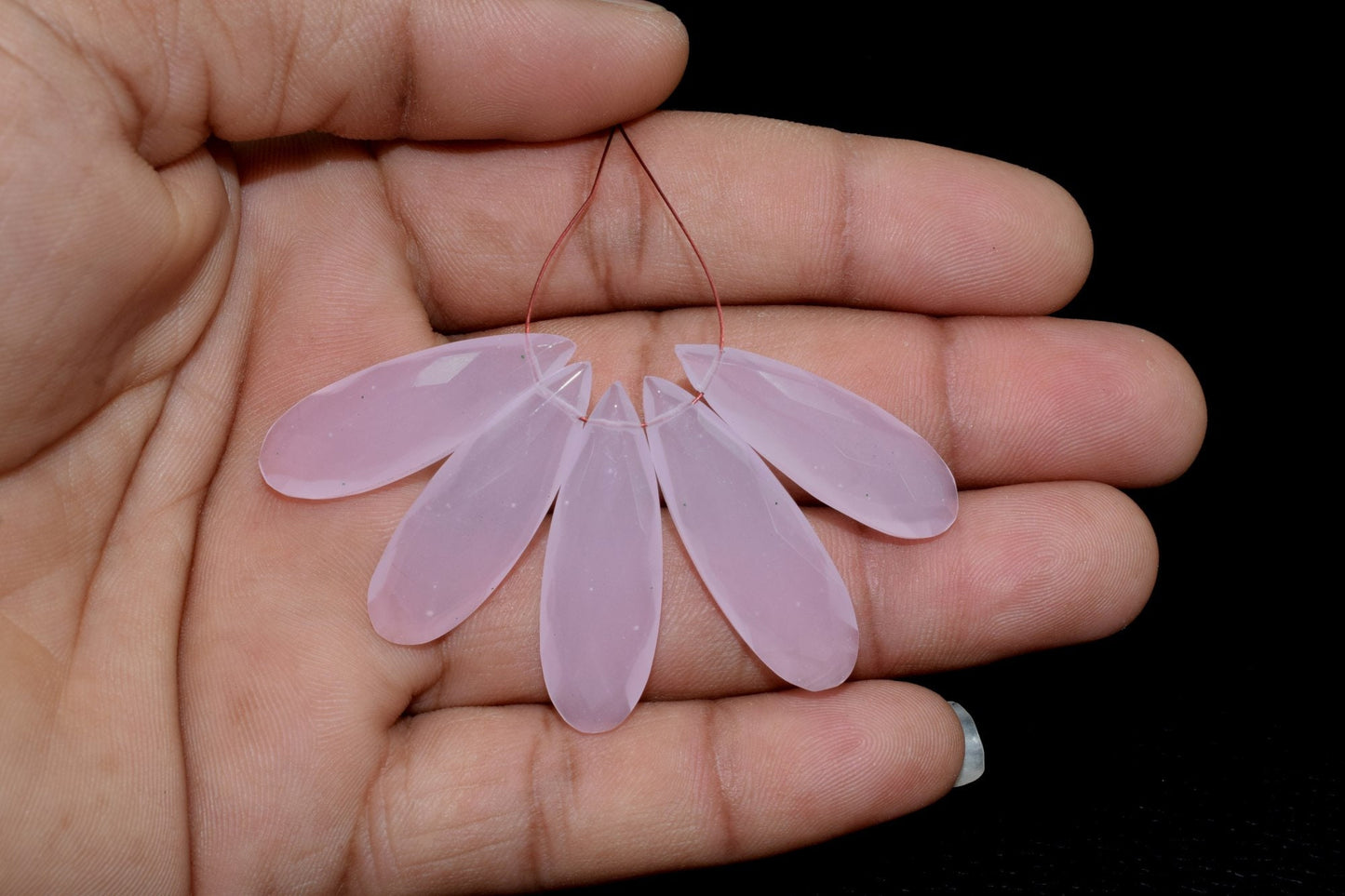 Natural Pink Chalcedony Long drop 10x30mm Briolettes,Side drilled Briolette,Tear Drop Briolettes,jewelry supplies,Top Quality Briolette,