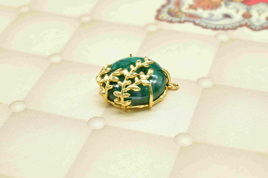 Natural Emerald Smooth Gemstone 20mm Round Shape Pendant,Emerald Gemstone gold Plating Jewellery,Emerald Fancy Single Bail Pendant Jewelry