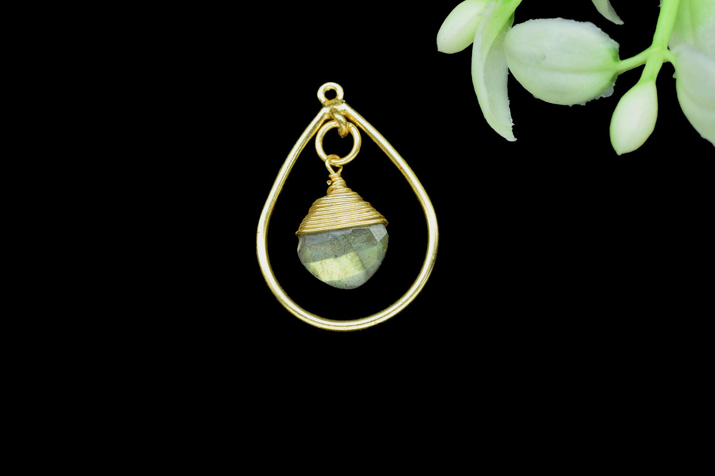 Gemstone Wire Wrapped Connectors,Handmade Components,Beads Pendant Jewelry,Finding Teardrop,Components Dangle Earrings,Station Link Supply