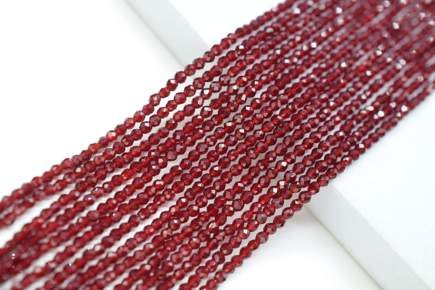 Garnet Faceted Beads/Beads Strand/Jewerly Making Beads/2mm Red Garnet Beads Strand/Loose Beads/Rondelle Beads/Full Strand Beads/Gift