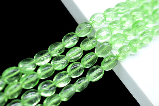 Green Amethyst Smooth Oval Beads,Green Quartz Smooth Beads,Loose Beads for Jewelry Making,Plain Oval Beads,Green Amethyst Smooth Nuggets