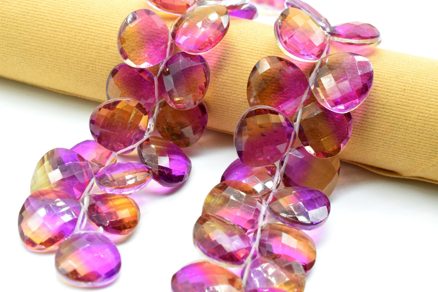 Natural Ametrine 20mm Heart Shape Briolettes,AAA Quality briolettes,20mm heart shape beads,Ametrine jewelry beads,Ametrine Briolettes,gift