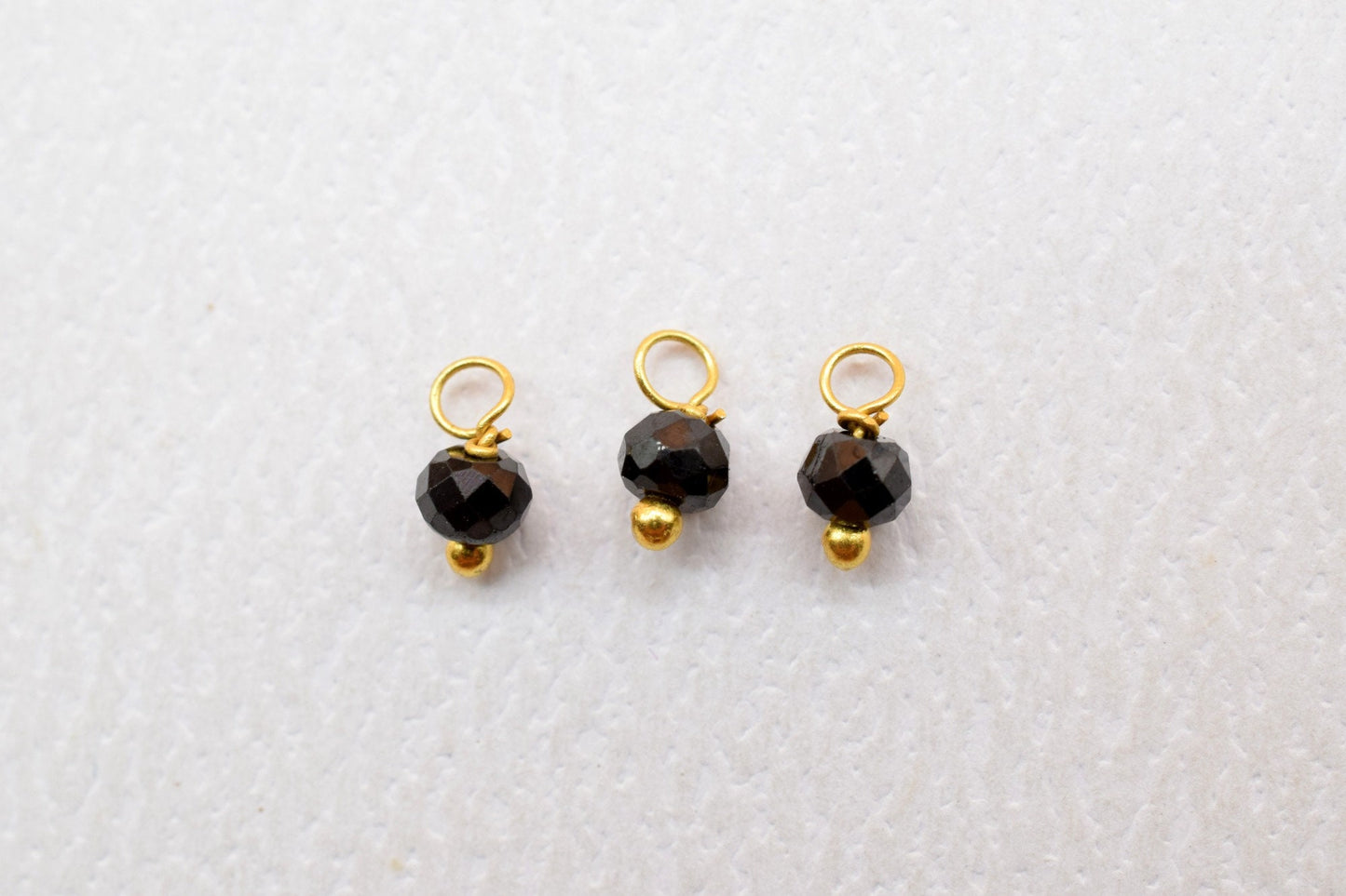 Tiny Gemstone Charms,Black Onyx Single Wire Wrapped Beads,Jewelry Making Supplies,Earring Charms,Necklace Charms,Bracelet Charms,dangle Bead