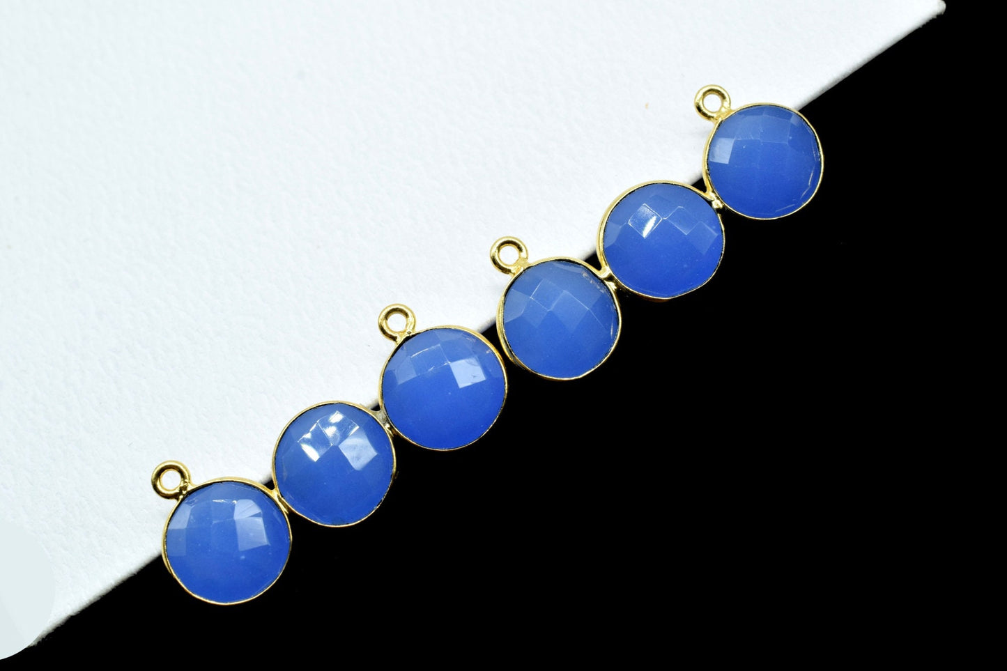 Blue Chalcedony jewelry making component,Blue Chalcedony Pendant,Gemstone Component,Necklace Making,Jewelry Making Supplies,Filigree Finding