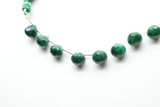 Emerald 10mm onion Shape Briolettes,Emerald Side drilled Briolette,Jewelry making supplies,craft supplies,Emerald Briolette strand,Gemstone