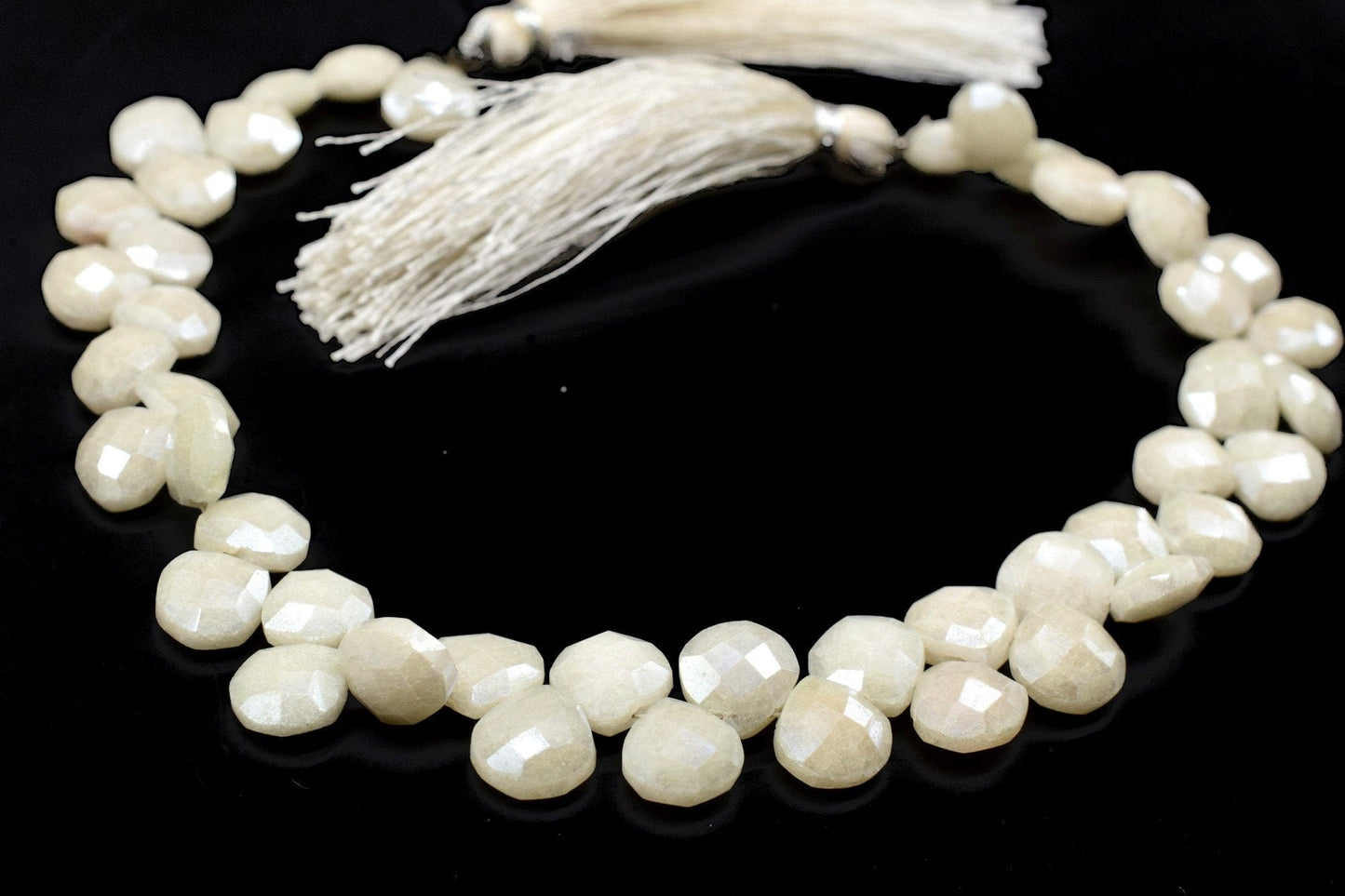 Silverite Faceted Heart Shape,silverite Briolettes,10mm silverite heart shape,faceted heart shape strand,8'' silverite strand,necklace beads