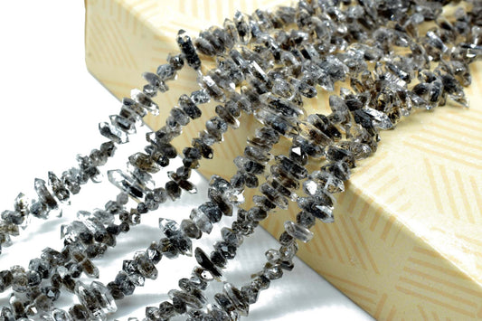 Sparkling Herkimer Black Diamond Quartz, Full Drill, Faceted Nuggets,Herkimer Diamond Nuggets stone,Herkimer jewelry making supplies crafts