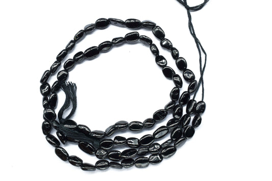 Natural Black Onyx Smooth Beads,Smooth Oval Beads, 13 Inch Smooth Black onyx Oval Necklace,AAA Quality,Black Onyx Jewelry Making Craft,Gift