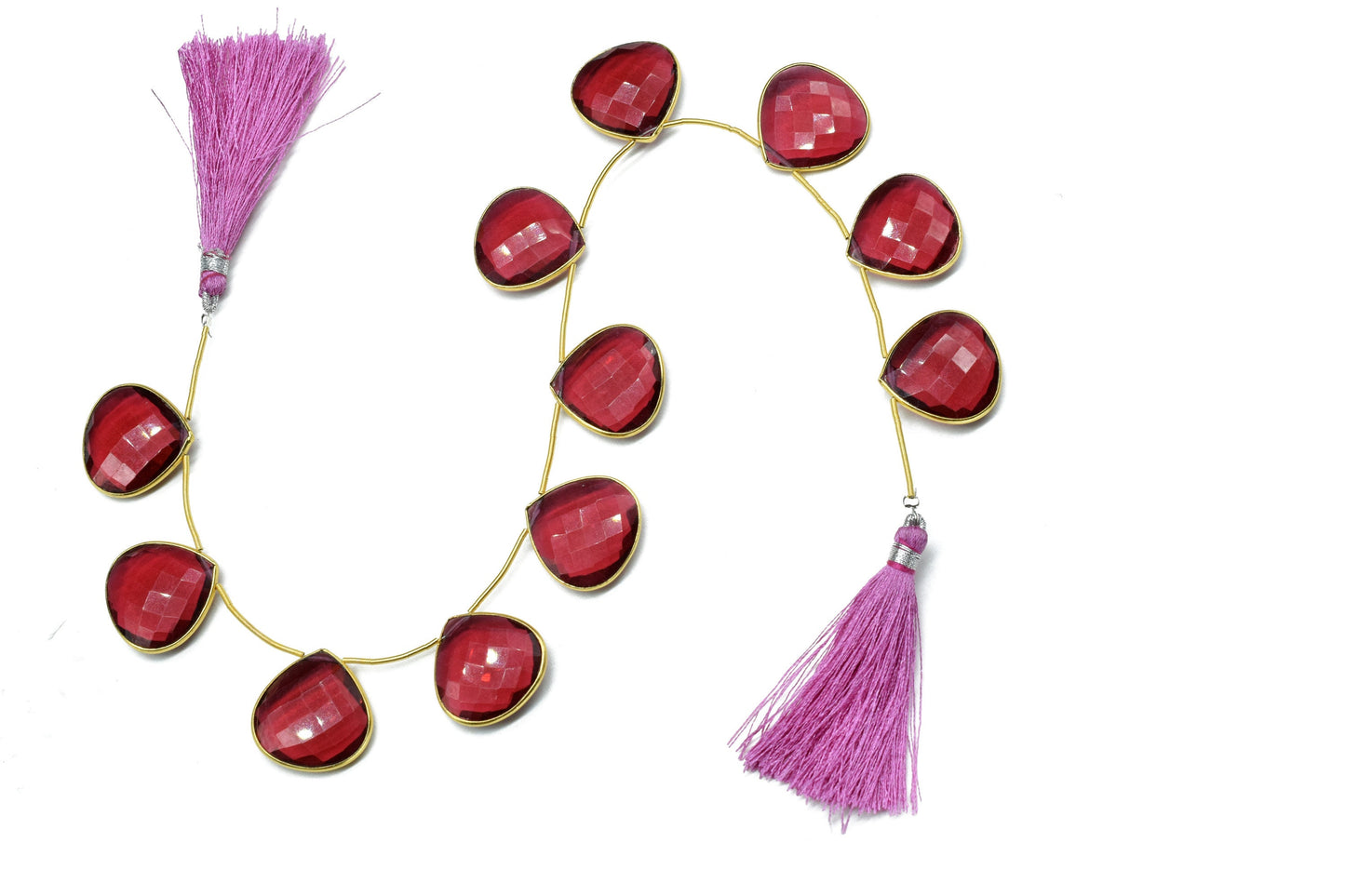 Pink Tourmaline 20mm heart shape charm strand,Drilled Charms strand,gemstone Charm,Faceted Gemstone JewelryMaking Component