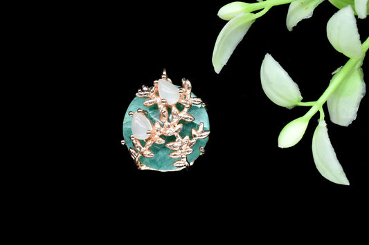 Emerald Pendant Charm,Multi Stone Pendant,Prong Set Pendant,Rainbow Pendant Jewelry,Handmade Craft,Leaf Designer Pendant,Circle Pendant,Gift