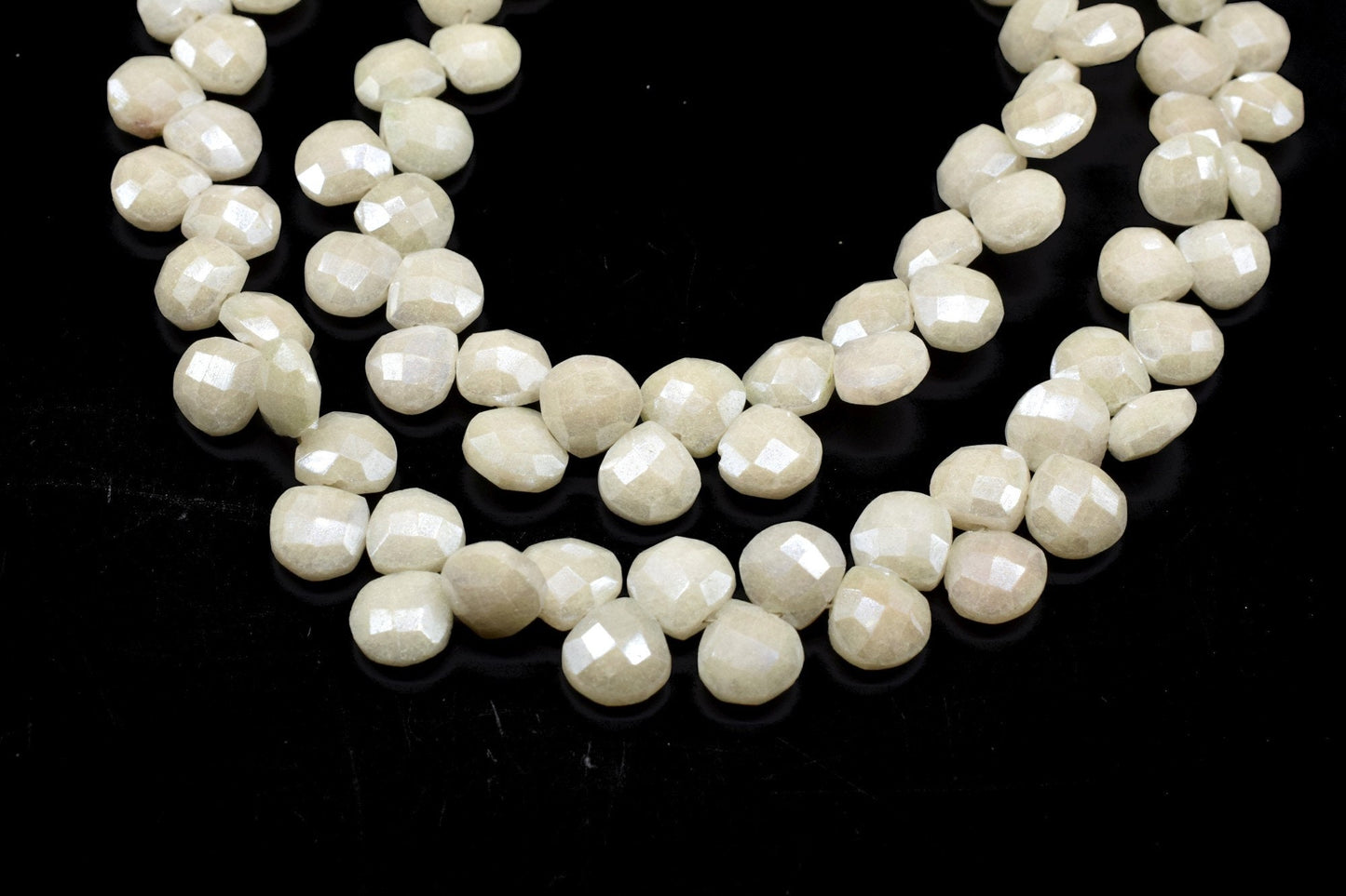 Silverite Faceted Heart Shape,silverite Briolettes,10mm silverite heart shape,faceted heart shape strand,8'' silverite strand,necklace beads