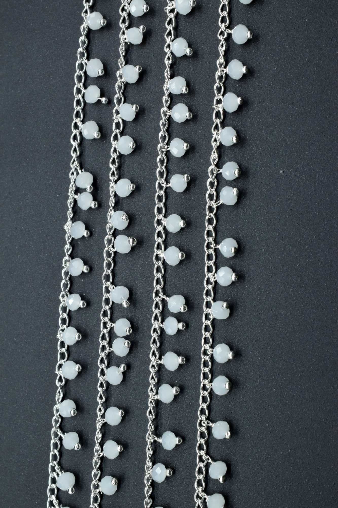 Rainbow moonstone Dangling Chain,Rondelle Faceted Beaded Cluster Chain,3mm Moonstone Rosary,Jewelry Making,Finding,Rosary Chain by Foot