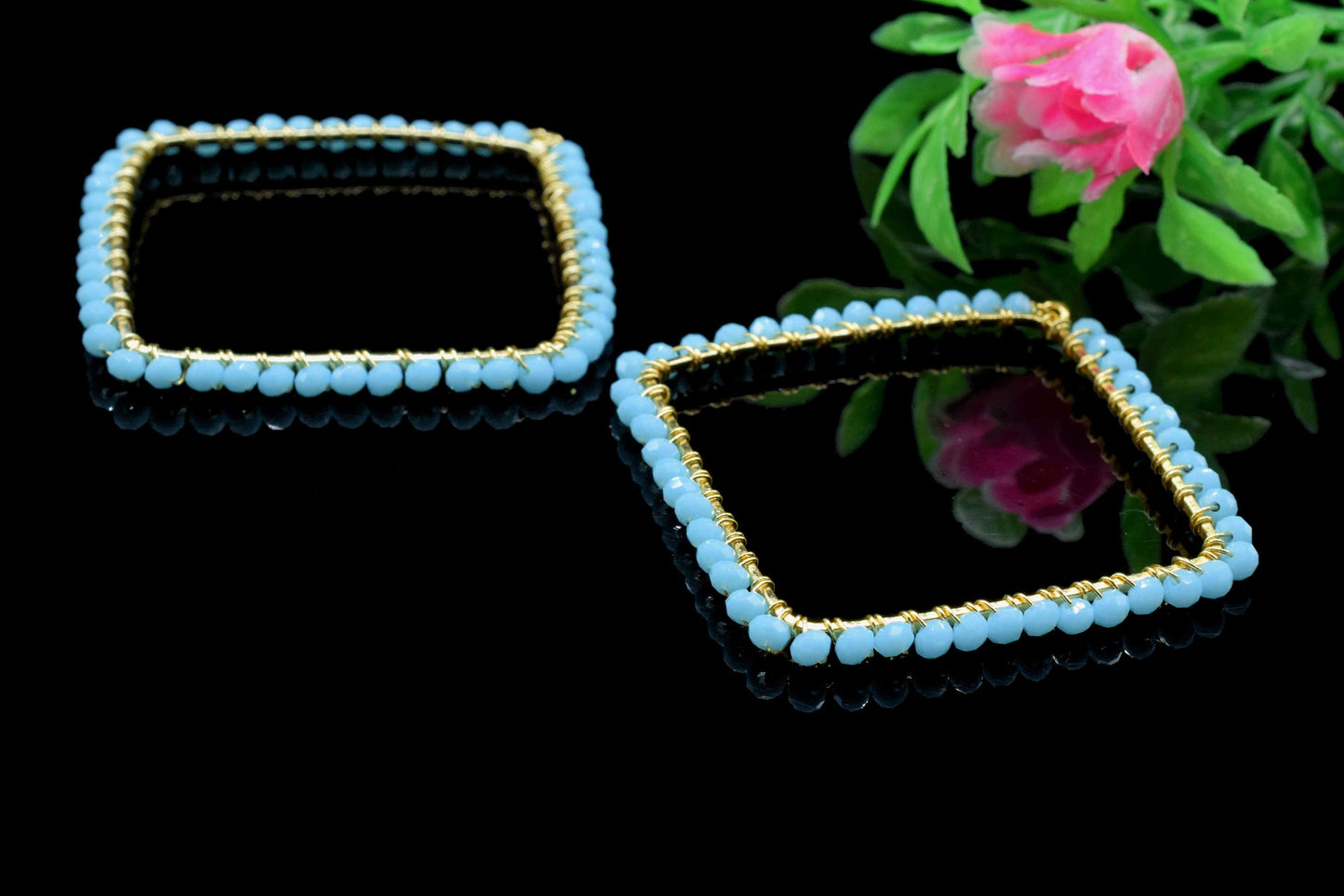 Turquoise Quartz Wire Wrapped Earring,Gemstone Component,Handmade Dangle Earring Components,Findings Turquoise Components-Pendant Necklace