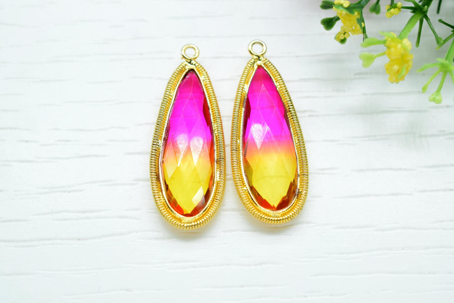 Ametrine 10x30mm Charms,Gemstone Bezel connector,Single Bail Pendant Charm,Handmade pendant Jewelry,Teardrop Charms connector,Bday Gift