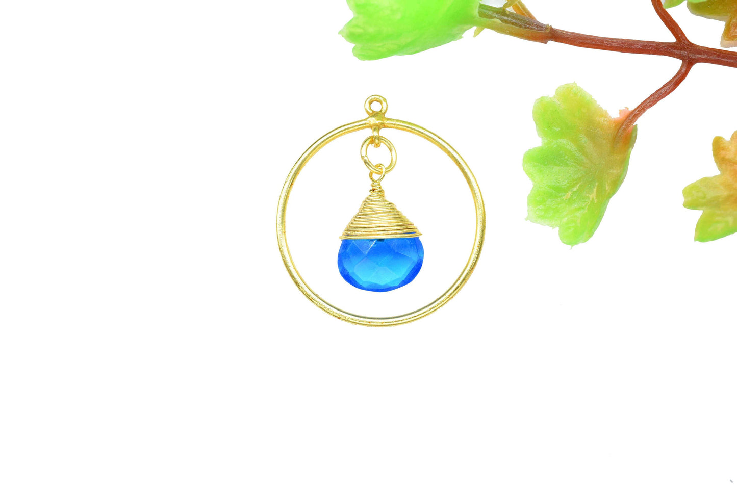 Finding Circle Pendant,Wire Wrapped Finding Component,Gemstone Heart Shape Pendant Jewelry,Handmade Beads Dangle Earring,Station Link Supply