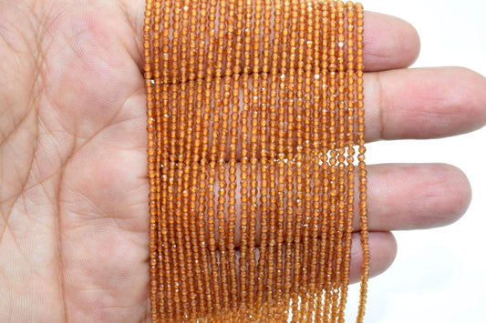 Hessonite Garnet AAA Faceted Beads,2-2.5mm Beads strand,micro Faceted Beads,Hessonite Beads,Jewelry Making Bead,Rondelle beads,yellow beads