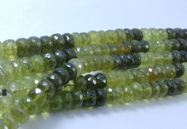 Natural Grossular GARNET Faceted Rondelles Size 5.5-6mm,Grossular Garnet Faceted Rondelle Shape Gemstone Beads,Gemstone Beads 8" Strands