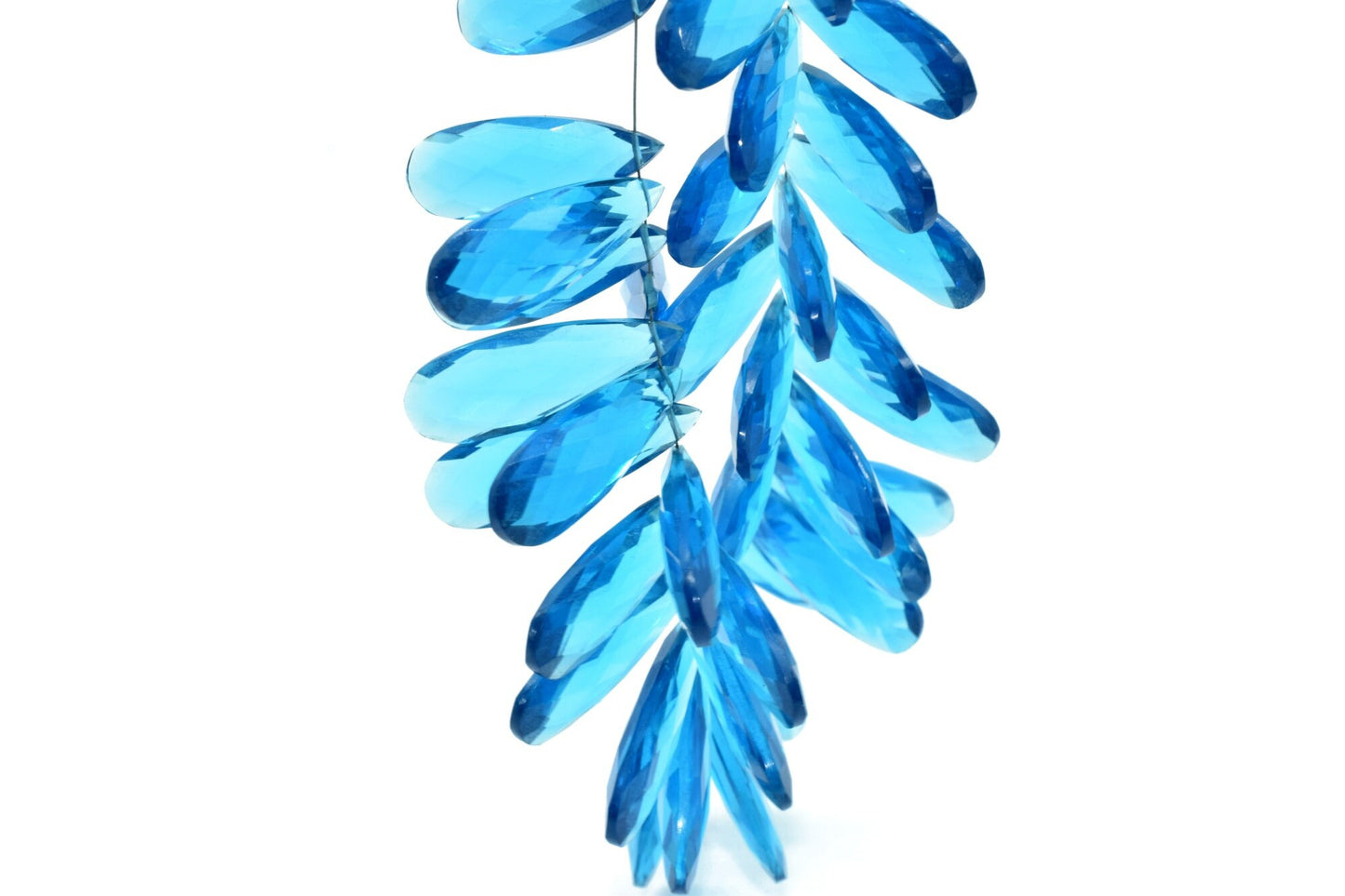 London Blue Topaz Long drop 10x30mm Briolettes,Blue Topaz Briolette,Blue Topaz Tear Drop Briolettes,jewelry supplies,Blue Topaz drops, Topaz