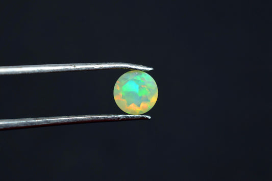 7mm Round Faceted Ethiopian Opal Gemstone,,Multi Fire Opal Cut Stone,Calibrated Opal Gemstone,Rainbow Fire Opal,Natural Ethiopian Opal Beads