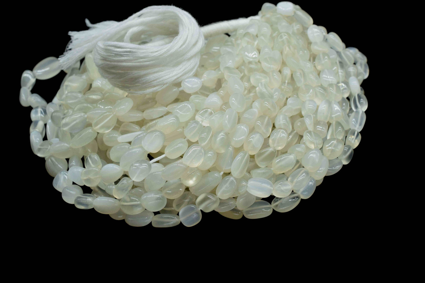 White moonstone Beads Jewelry,handmade Necklace,Gift,White moonstone smooth nuggets,Oval Shape Gemstone Tumble Beads,moonstone nugget Strand