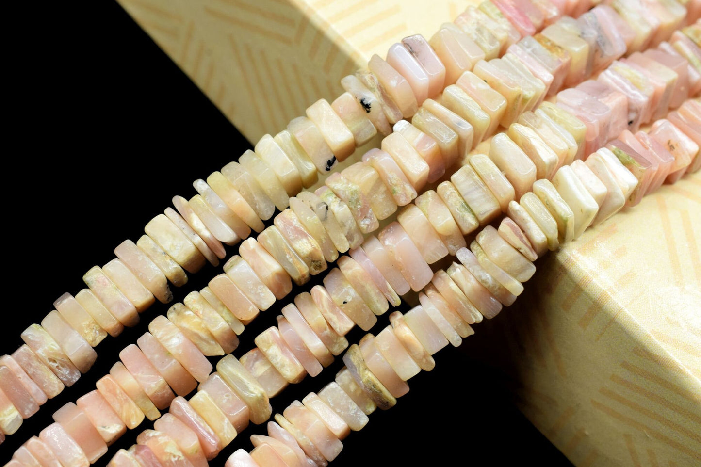 Natural Pink Opal Heishi Beads/Square Shape Beads/Smooth Heishi beads/16 Inch Long Beads/Size 4 To 6 MM/Handmade Supply,Plain Pink Opal Bead