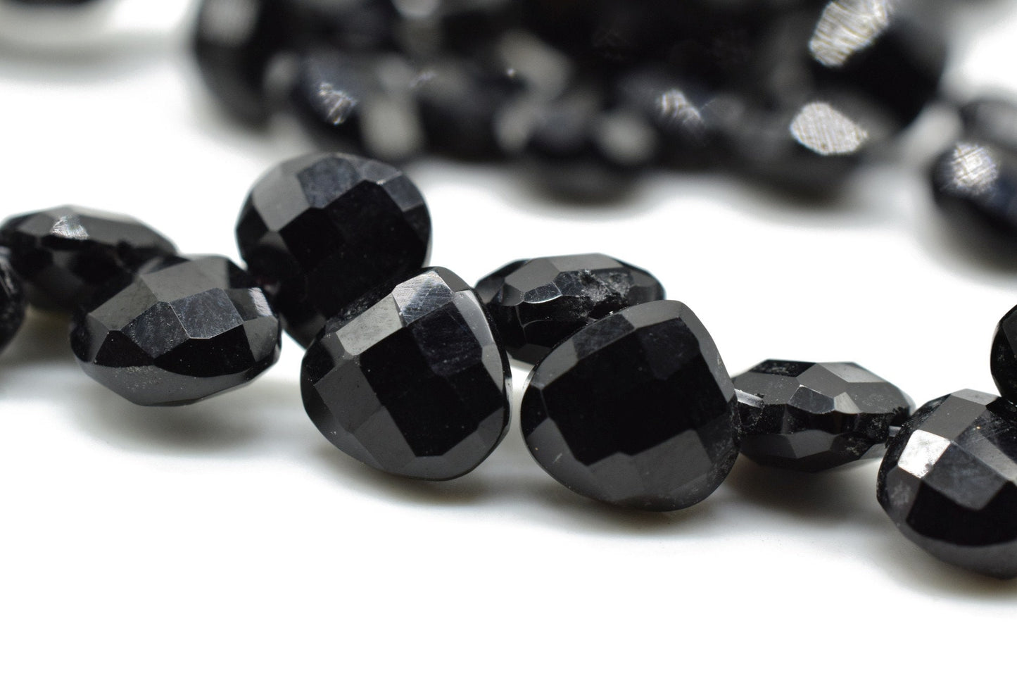 Black Onyx Heart shape 6mm Briolettes,Jewelry making supplies,craft supplies,Black Onyx faceted tiny briolette,beads strand,Black Onyx beads