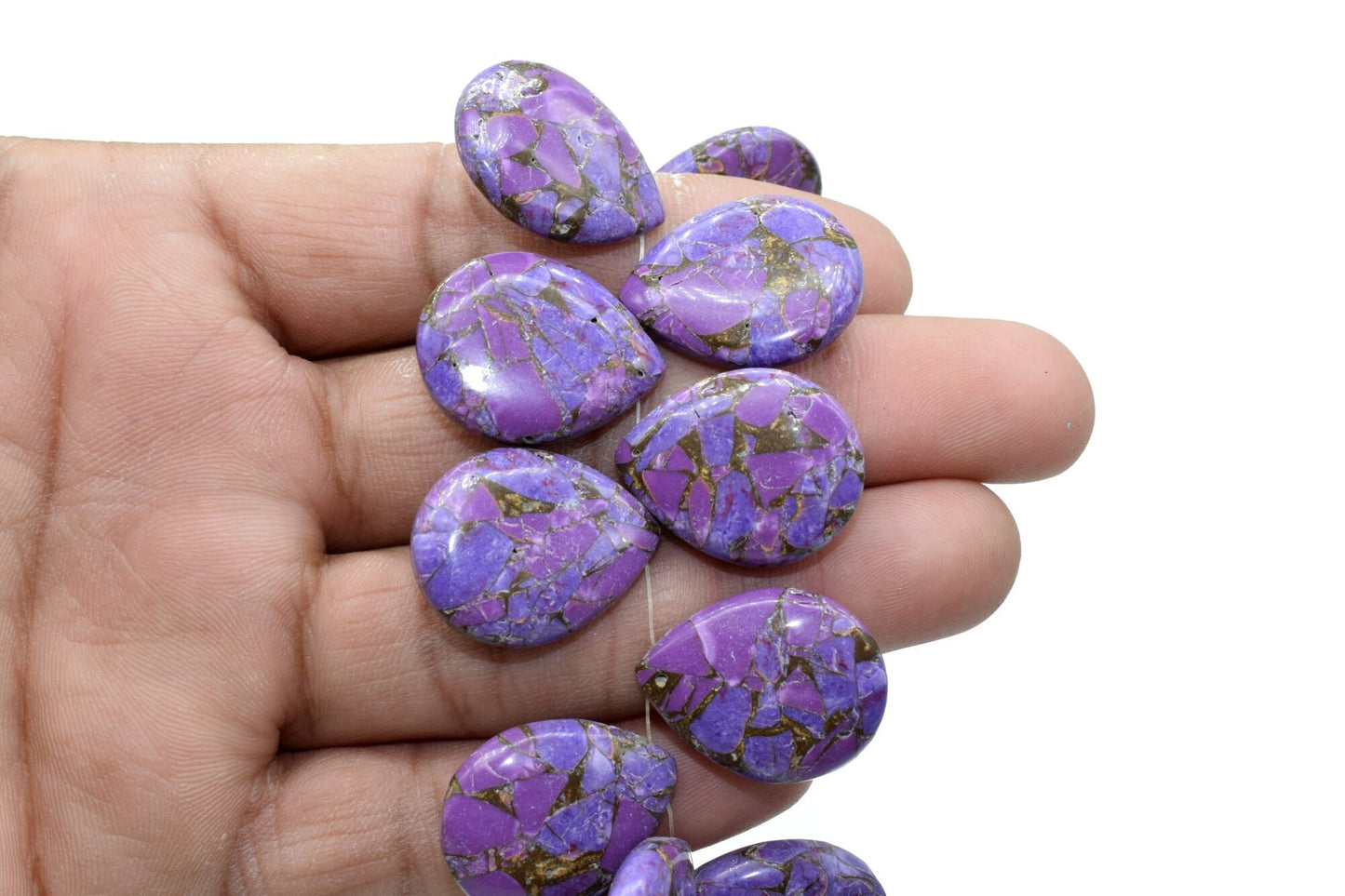 Purple COPPER Turquoise 18x23mm Smooth Pear Shape Briolettes,18x23mm Smooth Plain Pear Shape Briolettes,Calibrated Gemstones,Pear Shape bead