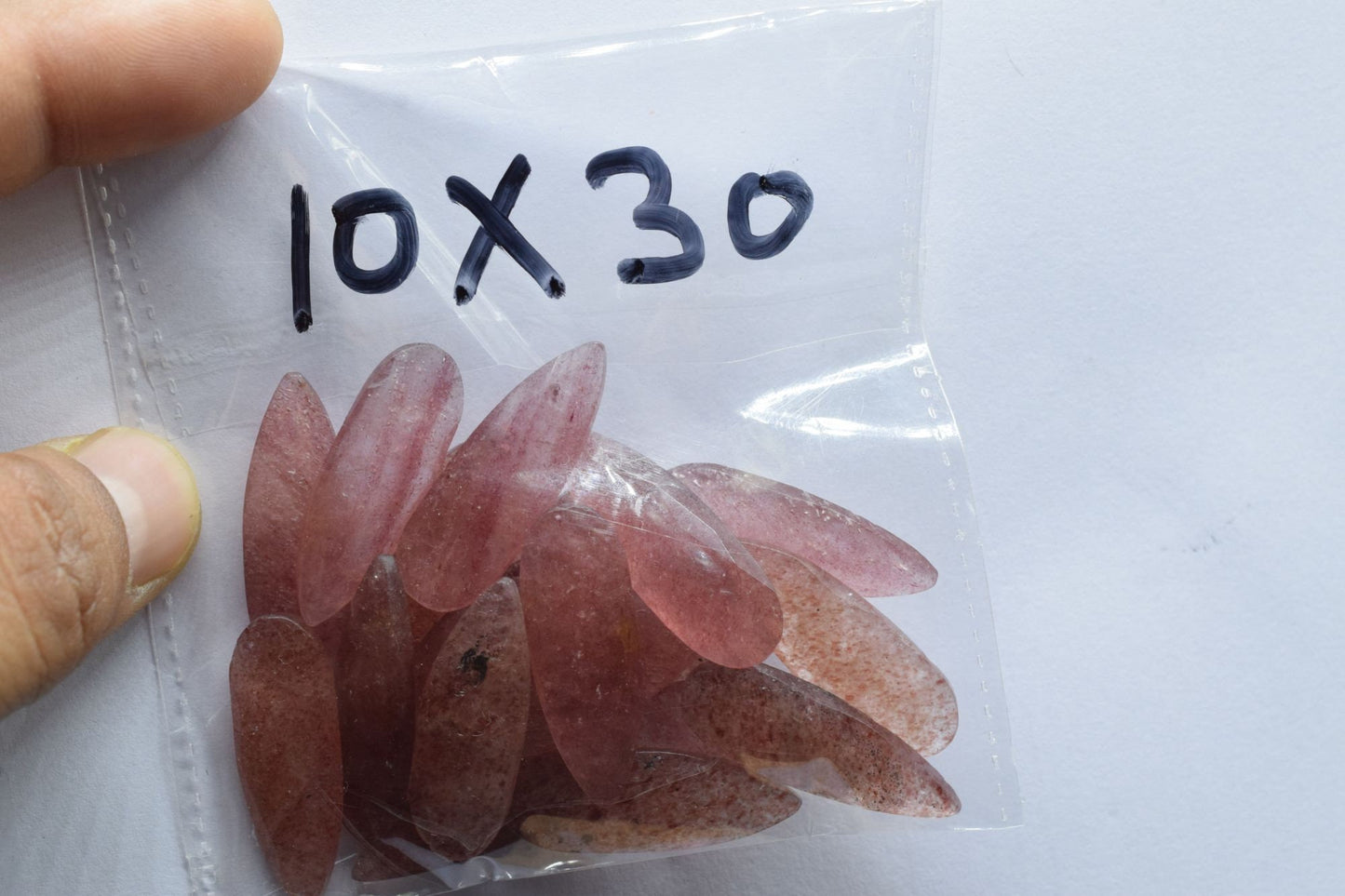 Pink Strawberry Long Tear drop 10x30mm Briolettes,Pink Strawberry Faceted Briolettes,Pink Gemstone Briolettes,jewelry Making supplies,beads