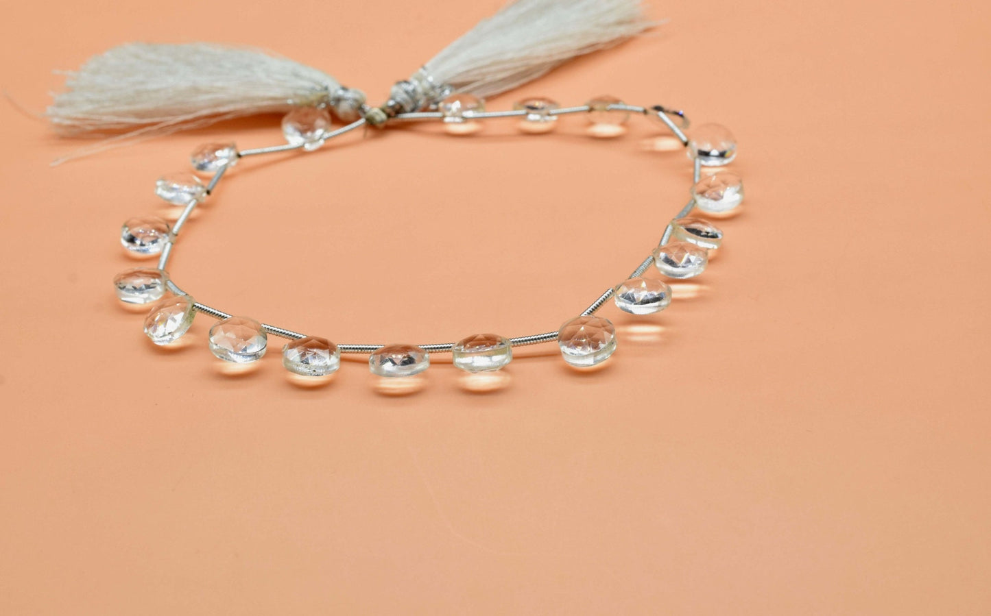 Crystal Briolettes,Crystal Quartz Faceted Heart Shape Beads,AAA Grade Quality Crystal Briolettes Beads,calibrated Crystal stone,gemstone