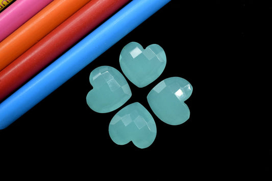 Aqua Chalcedony 14mm Carved Heart Shape Briolette,Carved Gemstone Beads,Aqua Chalcedony Carved Faceted Beads,Wholesale Price Beads,Carved