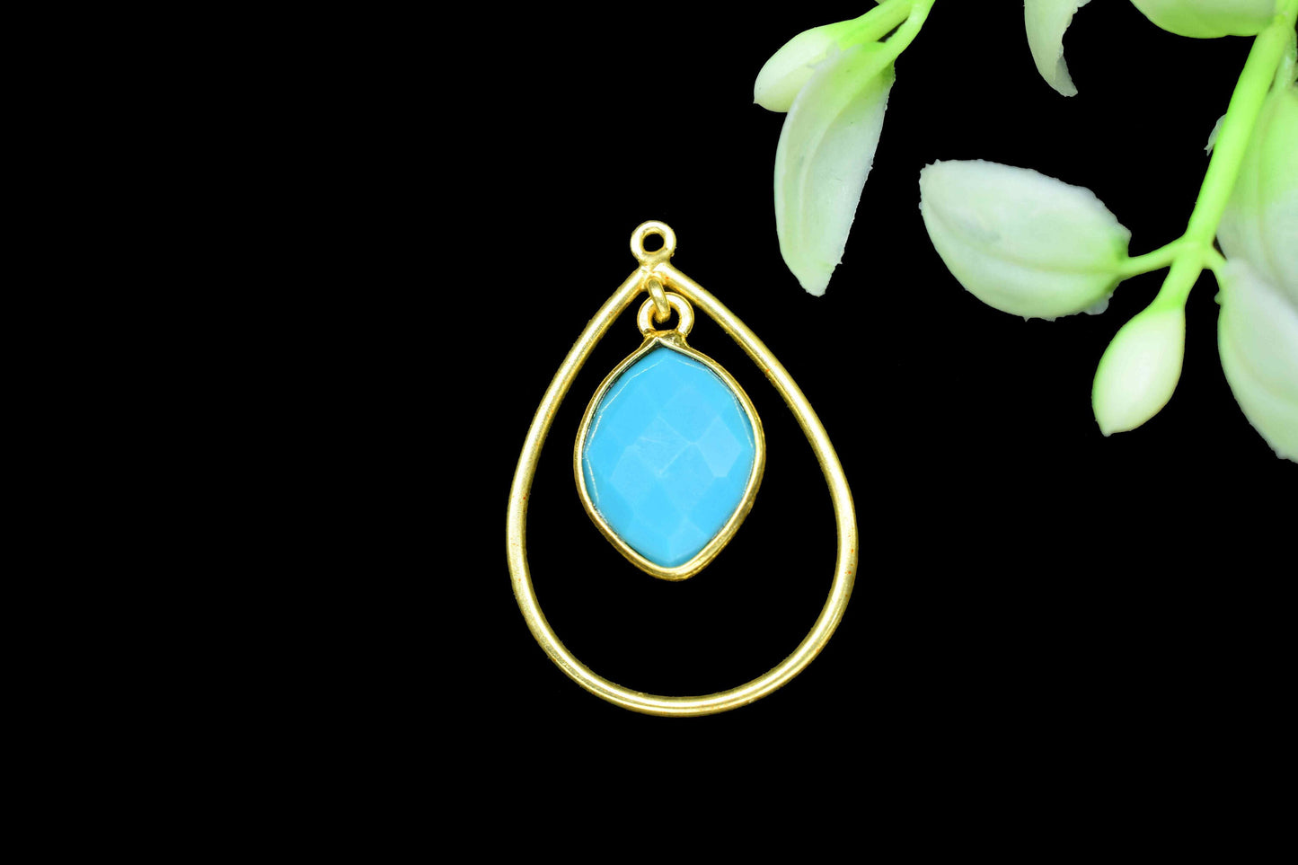 Handmade Bezel Pendant,Station Link Supply,Gemstone Components,Elegant Pendant Jewelry,Finding Teardrop Pendants,Components Dangle Earrings