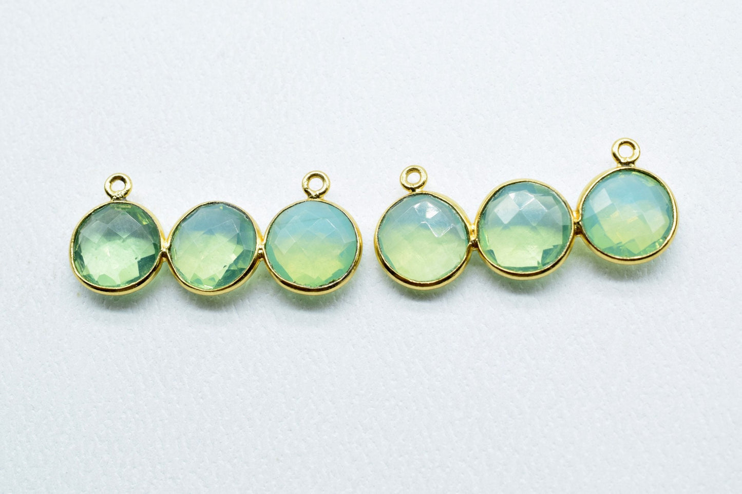 Green Opalte Jewelry component,Attached Bezel Earring,Green Pendant,Green Earring,Jewelry Making Supply,Gold Plated Bezel Set Double Bail