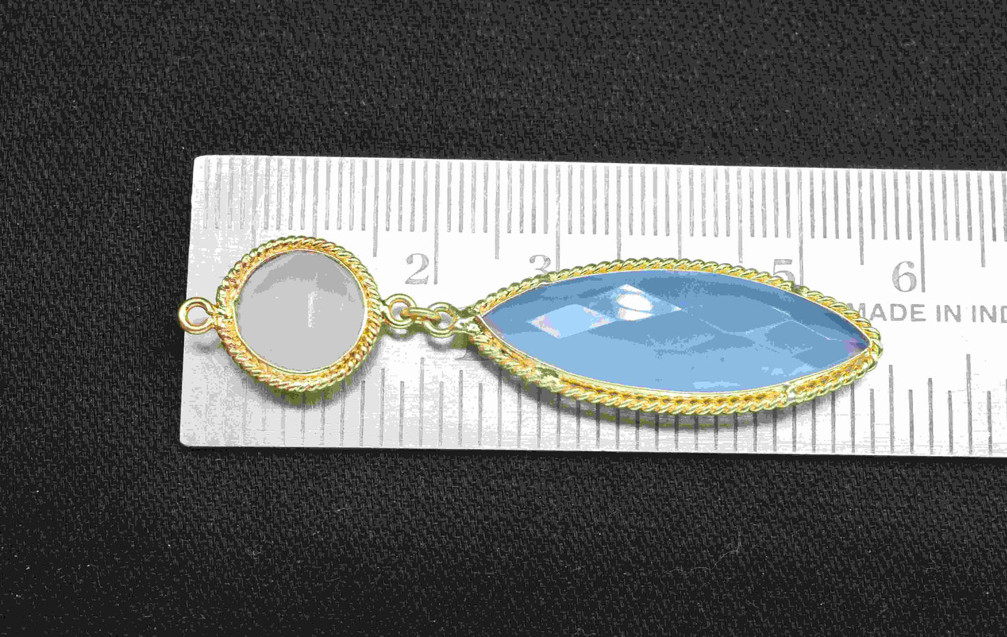 Blue Chalcedony  Pendant Charms ,Rose Quartz   Dangle Earring Component , Multi Gemstone Dangle Earring , Component Jewelry , B'day Gift