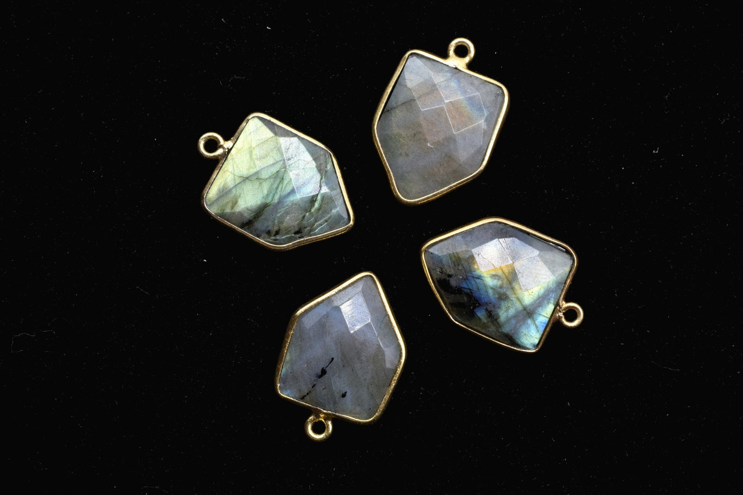 Labradorite 13x17mm Bezel charm,Labradorite fancy pendant,Labradorite Gold Plated bezel,jewelry making charms crafts,December Birthstone,