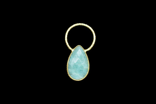 Gemstone Amazonite Jewelry Pendant/Amazonite Jewelry/Gold Plated Jewelry/Brass Connector Jewerly/Handmade Jewelry/Women Jewelry/B'day Gift