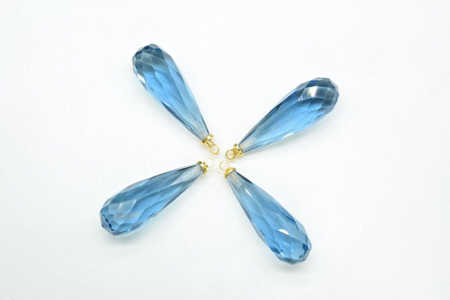 Blue Kyanite Teardrop Pendant,Kyanite Gemstone Pendant Charm,Craft Supplies,Jewelry Making Supplies,Long Teardrop Pendant,Gemstone Connector